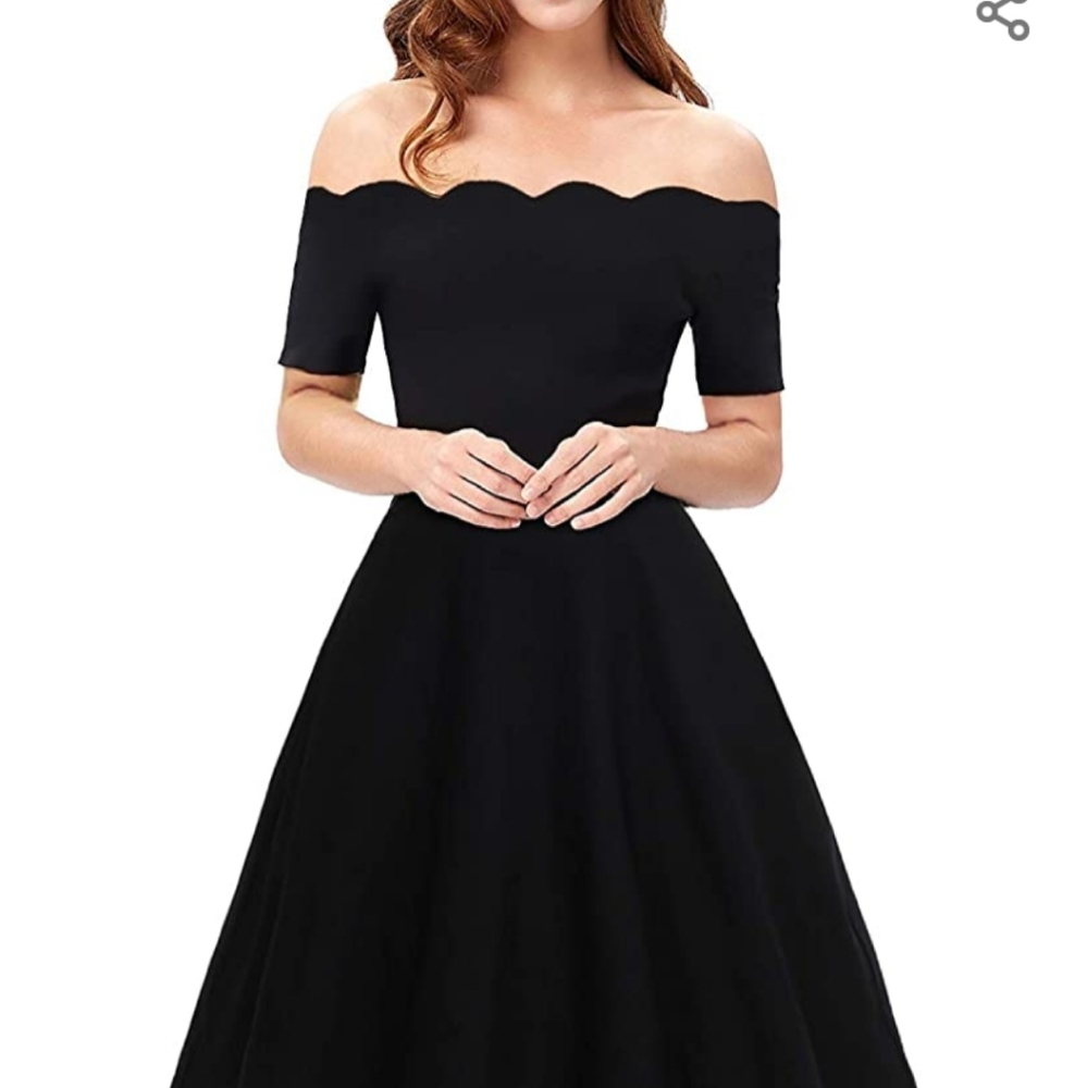 Off the shoulder black dress